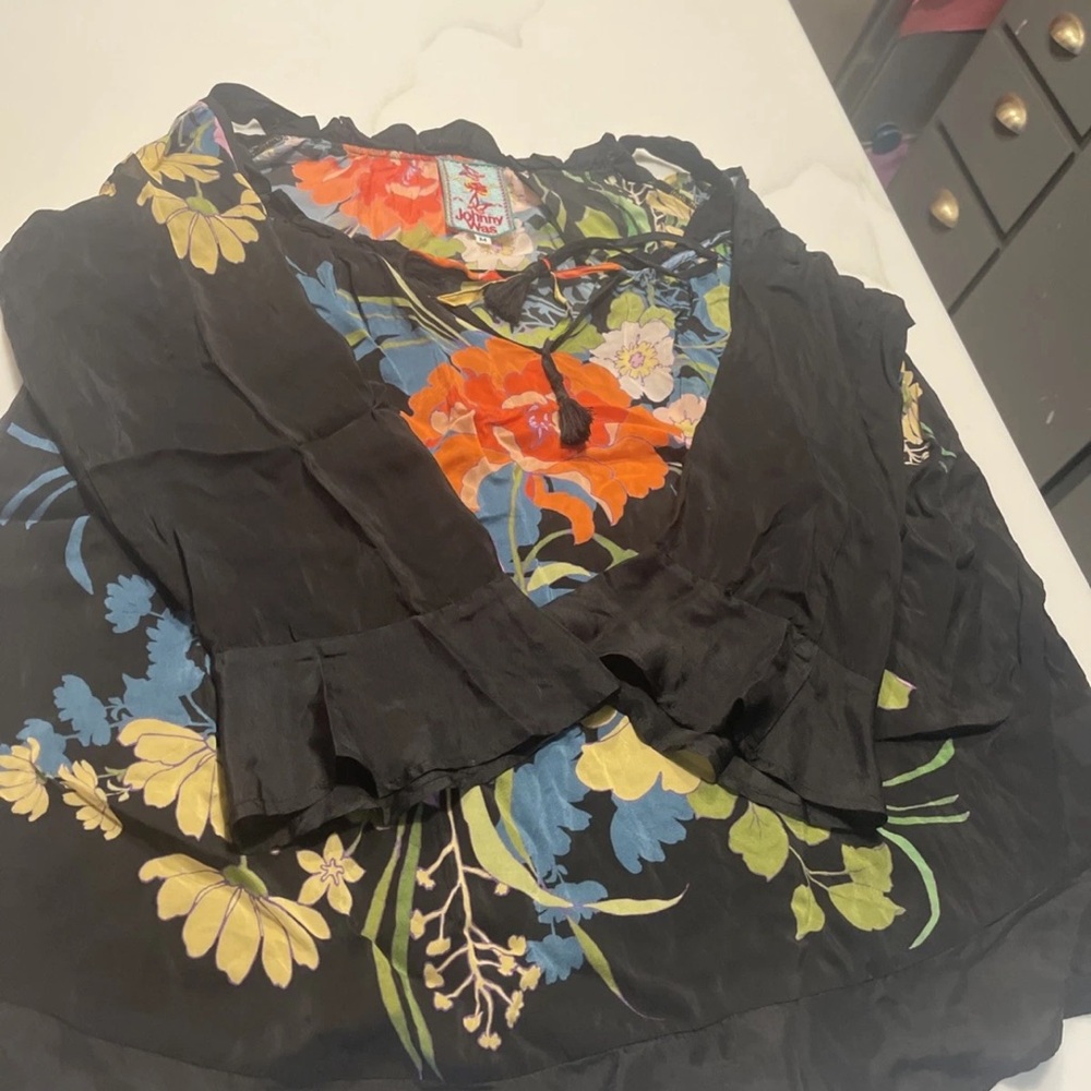 Johnny Was Multicolor Floral Blouse